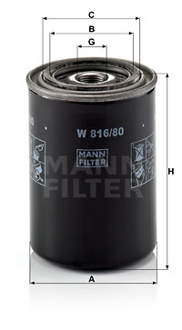 Filtre à huile MANN-FILTER W 816/80