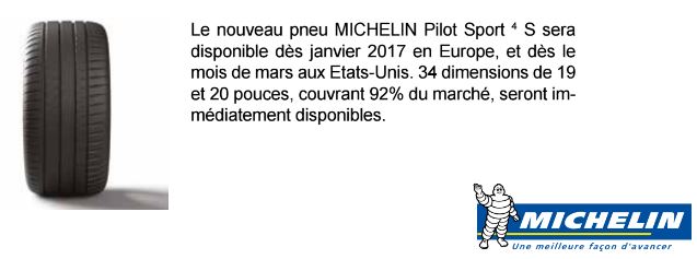 date de commercialisation du pneu Michelin Pilot Sport 4S