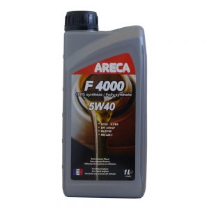 Image d'un bidon de 1 litre d'huile moteur 5W40 F4000 de marque Areca