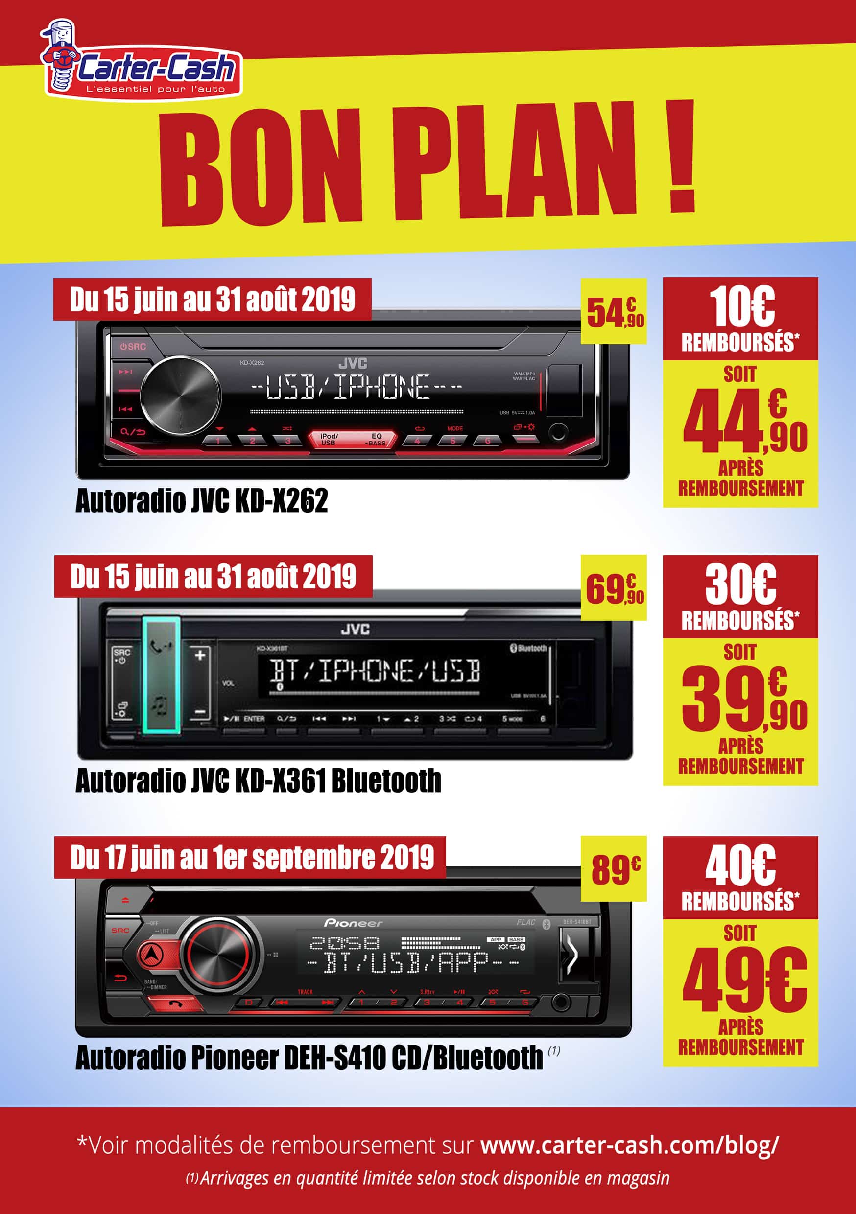 Bon plan autoradio Pionneer DEH-S410BT - Le Blog de Carter-Cash