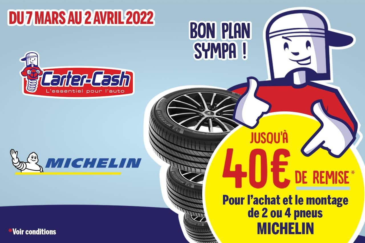 Jusqu'à 40€ de remise pour l'achat de pneus MICHELIN