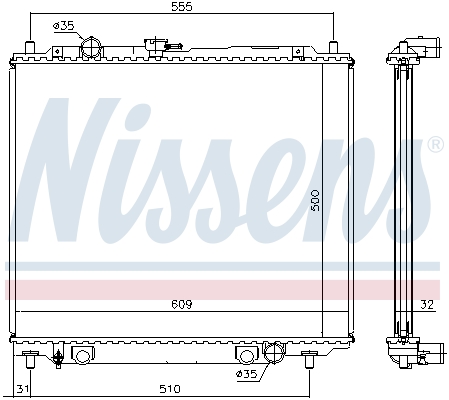 Radiateur refroidissement moteur NISSENS 62801