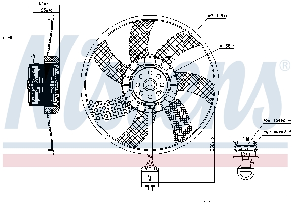 Ventilateur de refroidissement du moteur NISSENS 850062