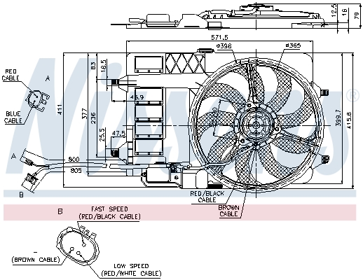 Ventilateur de refroidissement du moteur NISSENS 85124