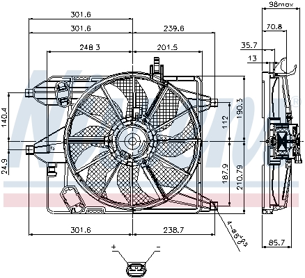 Ventilateur de refroidissement du moteur NISSENS 85252