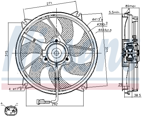 Ventilateur de refroidissement du moteur NISSENS 85606