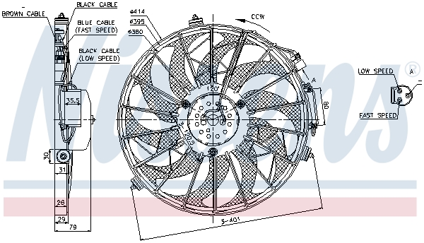 Ventilateur de refroidissement du moteur NISSENS 85648