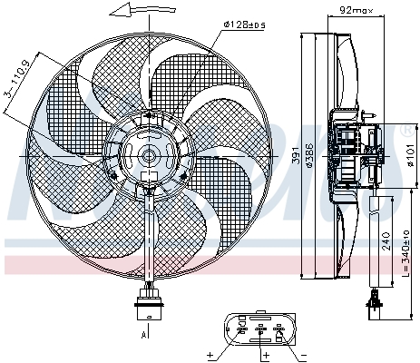 Ventilateur de refroidissement du moteur NISSENS 85690
