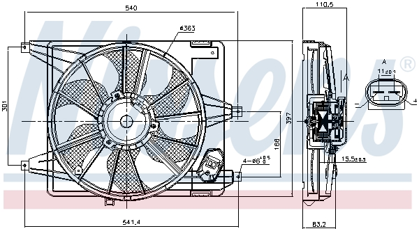 Ventilateur de refroidissement du moteur NISSENS 85708