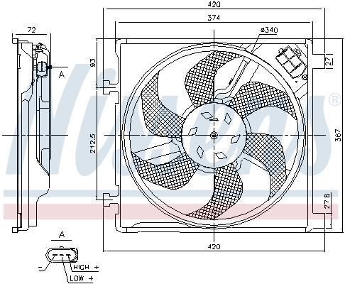Ventilateur de refroidissement du moteur NISSENS 85869