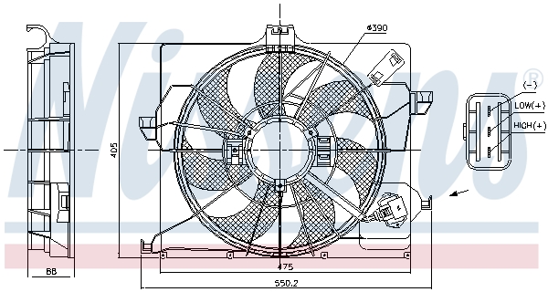 Ventilateur de refroidissement du moteur NISSENS 85898