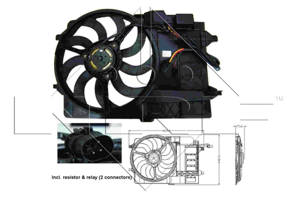 Ventilateur de refroidissement du moteur NRF 47302