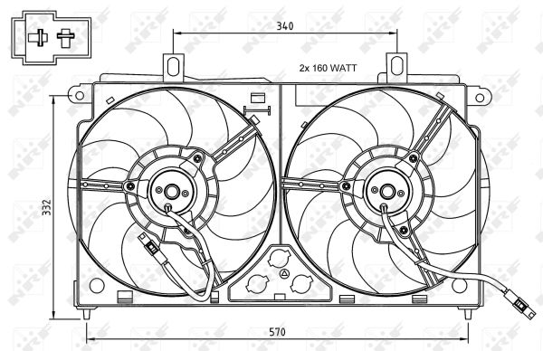 Ventilateur de refroidissement du moteur NRF 47048