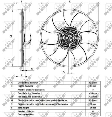 Embrayage pour ventilateur de radiateur NRF 49539
