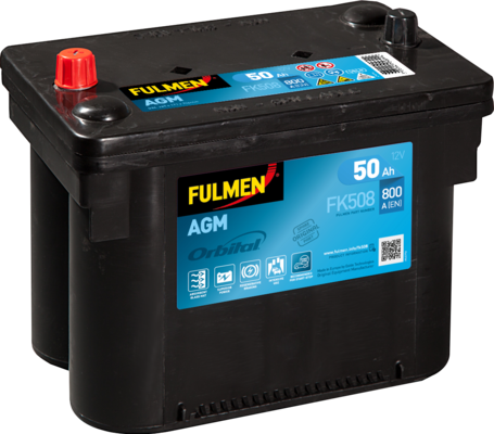 FULMEN - Batterie voiture Start & Stop 12V 50AH 800A (n°FK508)