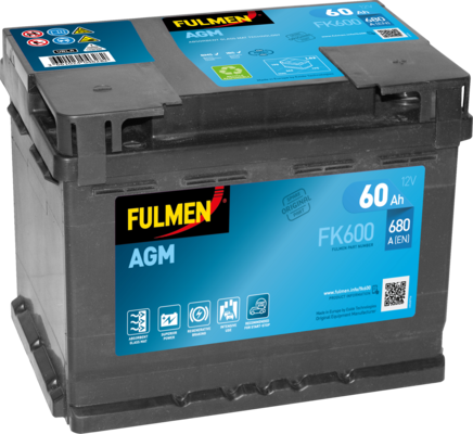 FULMEN - Batterie voiture Start & Stop 12V 60AH 680A (n°FK600)