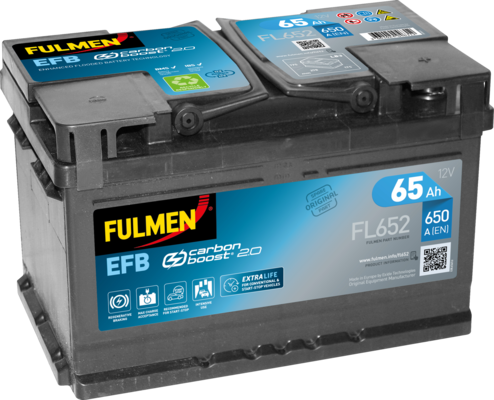 FULMEN - Batterie voiture Start & Stop 12V 65AH 650A (n°FL652)