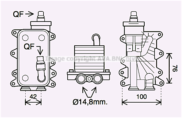 Radiateur d'huile de boîte automatique AVA QUALITY COOLING BW3560H