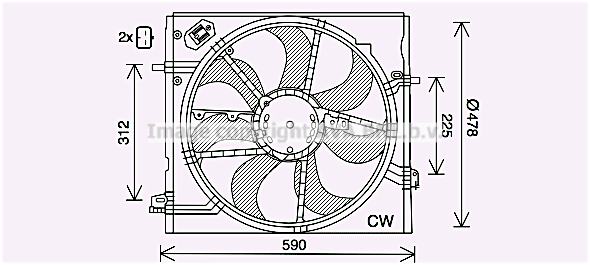 Ventilateur de refroidissement du moteur AVA QUALITY COOLING DN7536