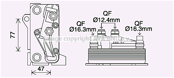Radiateur d'huile de boîte automatique AVA QUALITY COOLING MS3714