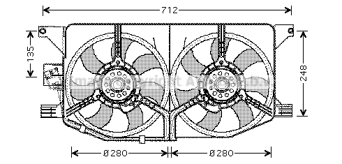 Ventilateur de refroidissement du moteur AVA QUALITY COOLING MS7510