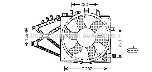 Ventilateur de refroidissement du moteur AVA QUALITY COOLING OL7521