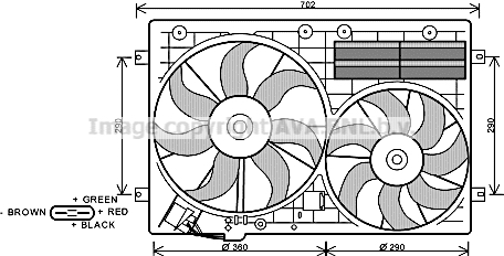 Ventilateur de refroidissement du moteur AVA QUALITY COOLING VN7529
