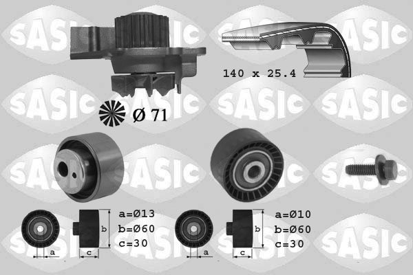 Kit de distribution + pompe à eau SASIC 3900010