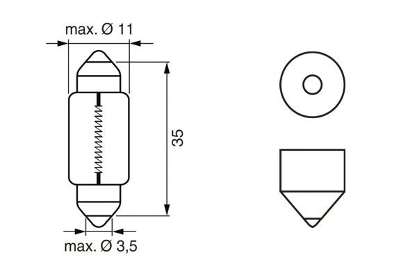 Ampoule feu éclaireur de plaque d'immatriculation & position arrière  (47-73, G-6V10W) - V/A MotorSport