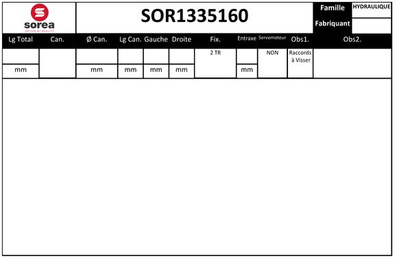 Crémaillère de direction hydraulique SEEAC SOR1335160