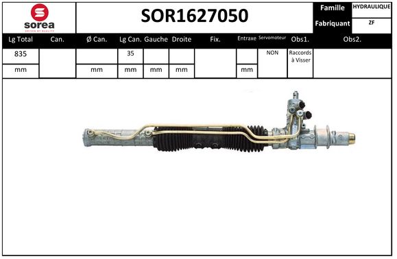 Crémaillère de direction hydraulique SEEAC SOR1627050