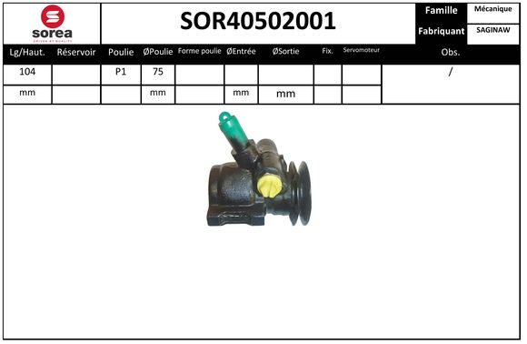 Pompe de direction assistée SEEAC SOR40502001