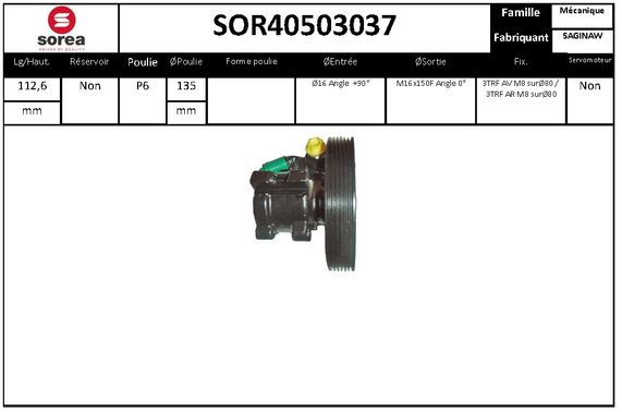 Pompe de direction assistée SEEAC SOR40503037