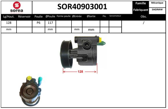 Pompe de direction assistée SEEAC SOR40903001