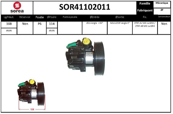 Pompe de direction assistée SEEAC SOR41102011