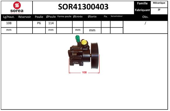 Pompe de direction assistée SEEAC SOR41300403