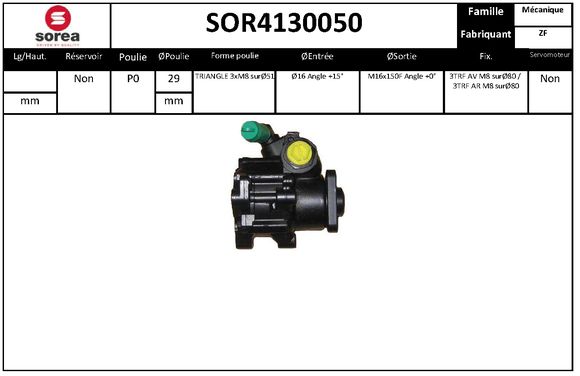 Pompe de direction assistée SEEAC SOR4130050