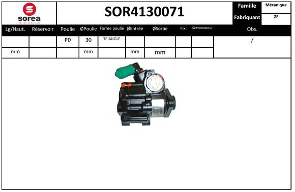 Pompe de direction assistée SEEAC SOR4130071