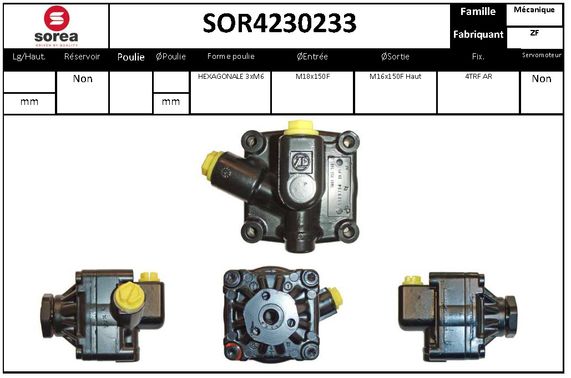 Pompe de direction assistée SEEAC SOR4230233