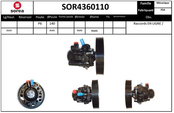 Pompe de direction assistée SEEAC SOR4360110