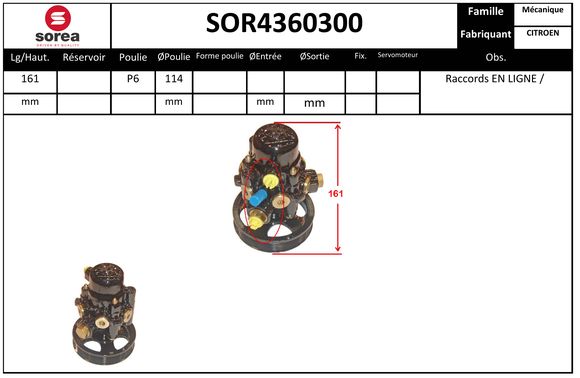 Pompe de direction assistée SEEAC SOR4360300