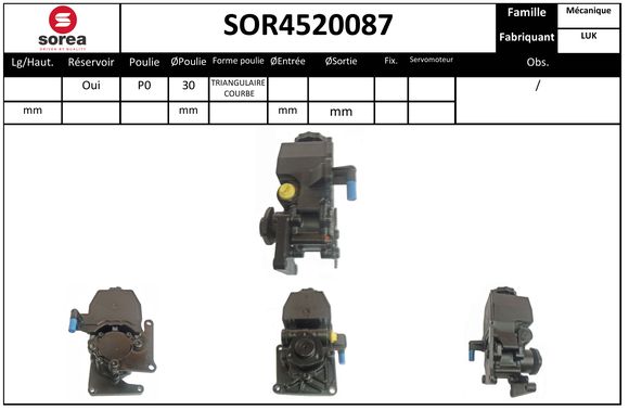 Pompe de direction assistée SEEAC SOR4520087