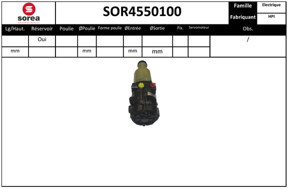 Pompe de direction assistée SEEAC SOR4550100