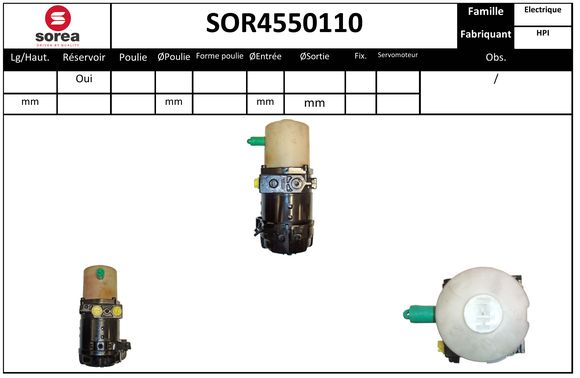 Pompe de direction assistée SEEAC SOR4550110
