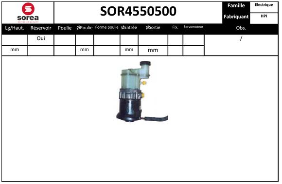 Pompe de direction assistée SEEAC SOR4550500