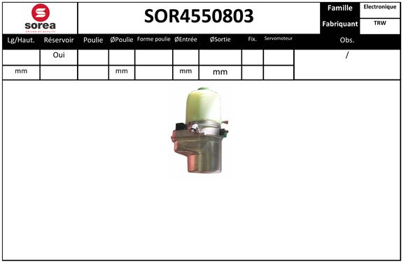 Pompe de direction assistée SEEAC SOR4550803