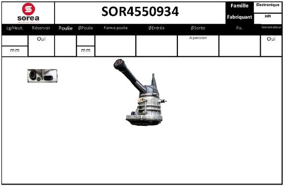 Pompe de direction assistée SEEAC SOR4550934