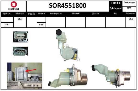 Pompe de direction assistée SEEAC SOR4551800
