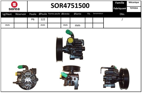 Pompe de direction assistée SEEAC SOR4751500
