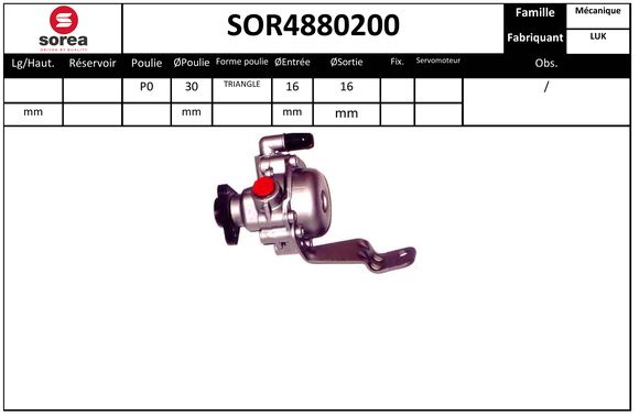 Pompe de direction assistée SEEAC SOR4880200